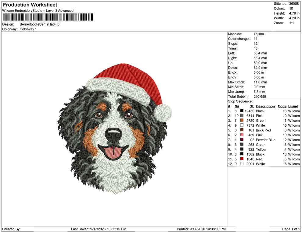 Bernedoodle Santa Hat