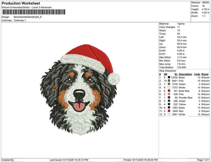 Bernedoodle Santa Hat