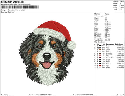 Bernedoodle Santa Hat