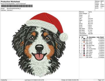 Bernedoodle Santa Hat