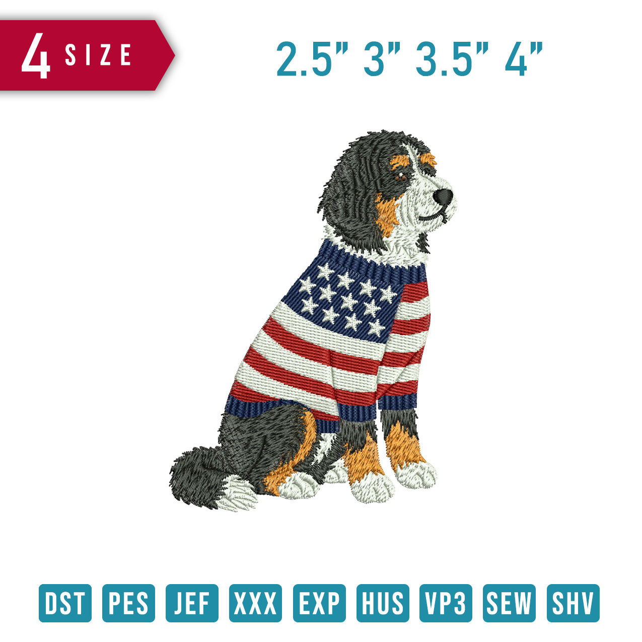 Bernese Mountain Wearing Usa Sweater