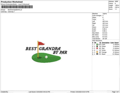 Best Grandpa By Par