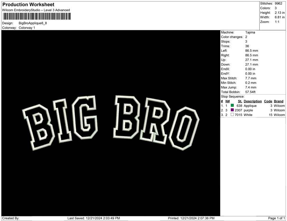 Big Bro Applique