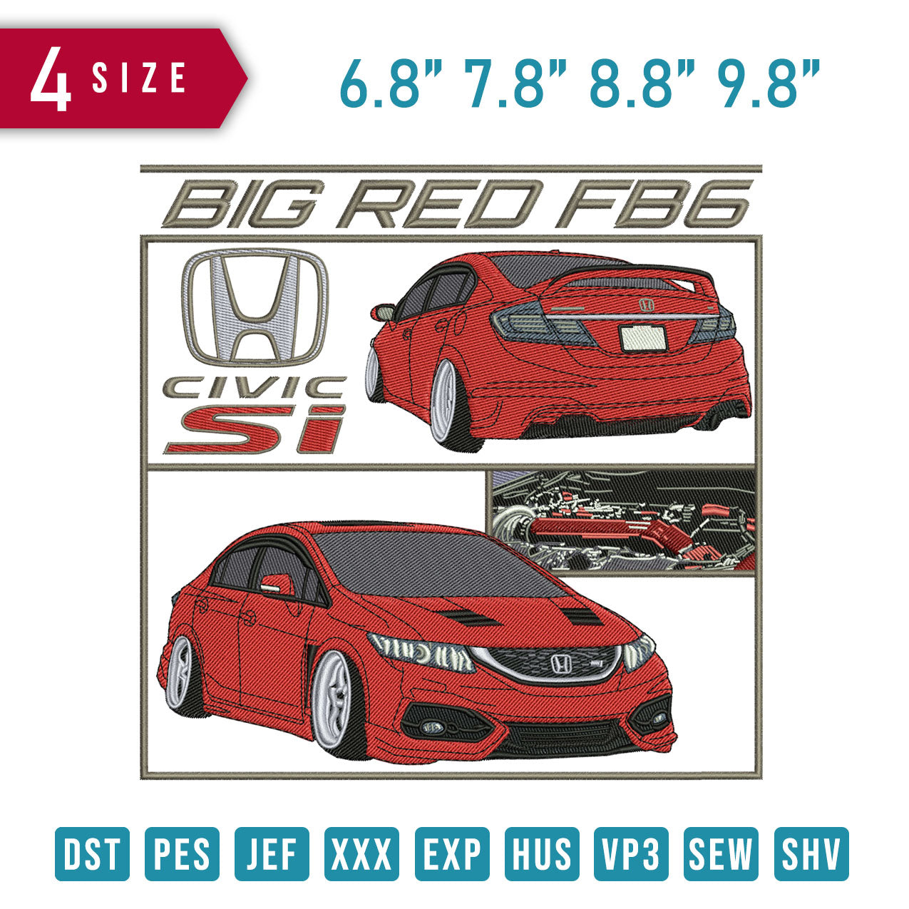 Big Red F8 Civic Si Car