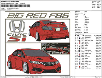 Big Red F8 Civic Si Car