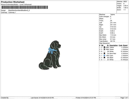 Black Newfoundland Blue Bow