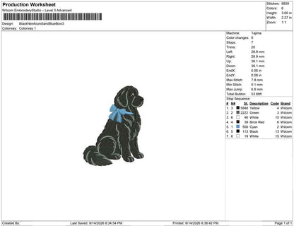 Black Newfoundland Blue Bow