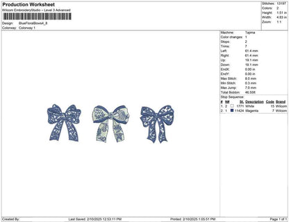 Blue Floral Bows