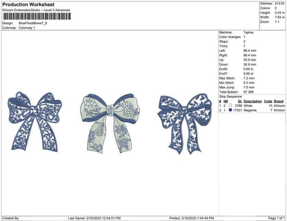 Blue Floral Bows