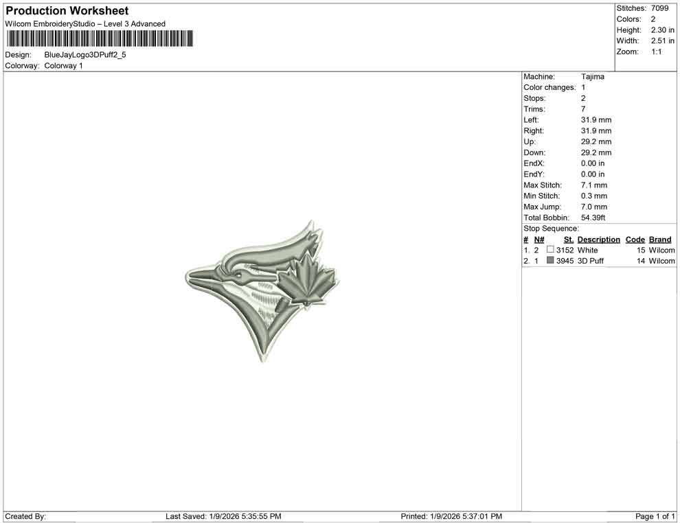 Blue Jays Logo 3D  Puff