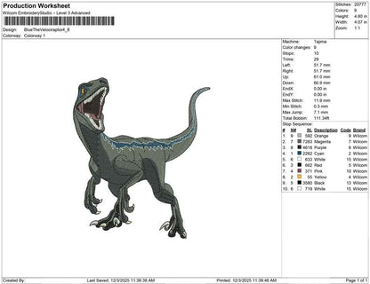 Blue The Velociraptor