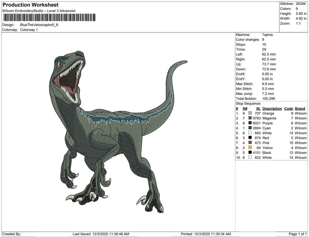 Blue The Velociraptor