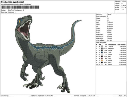 Blue The Velociraptor