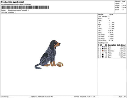 Bluetick Coonhound Football