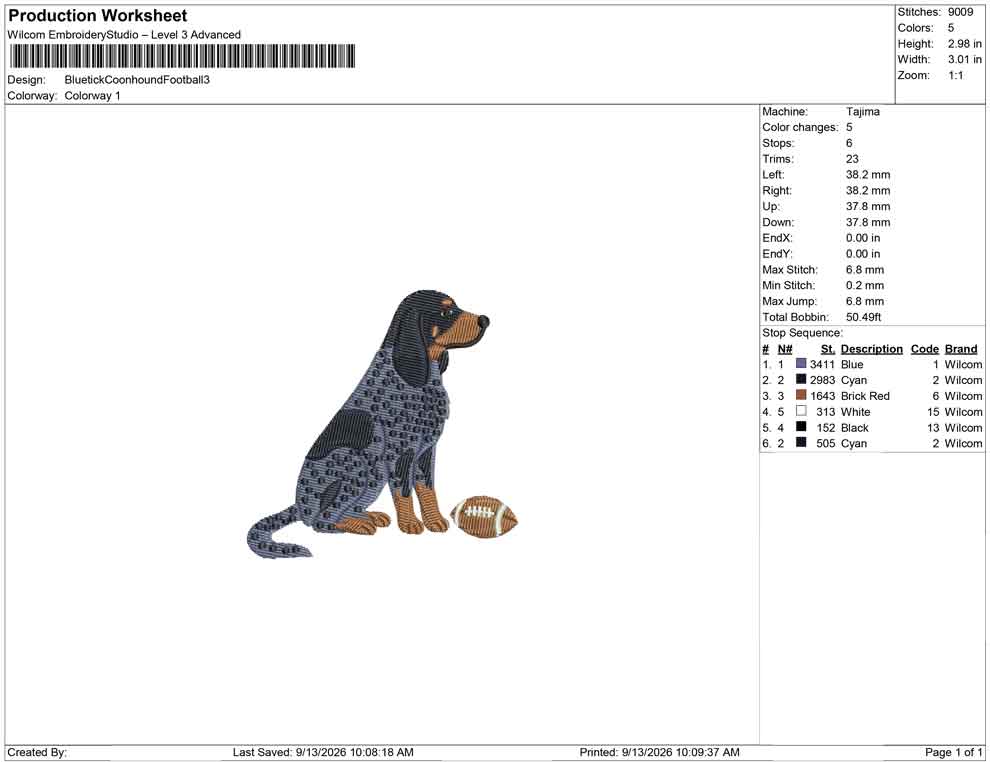 Bluetick Coonhound Football