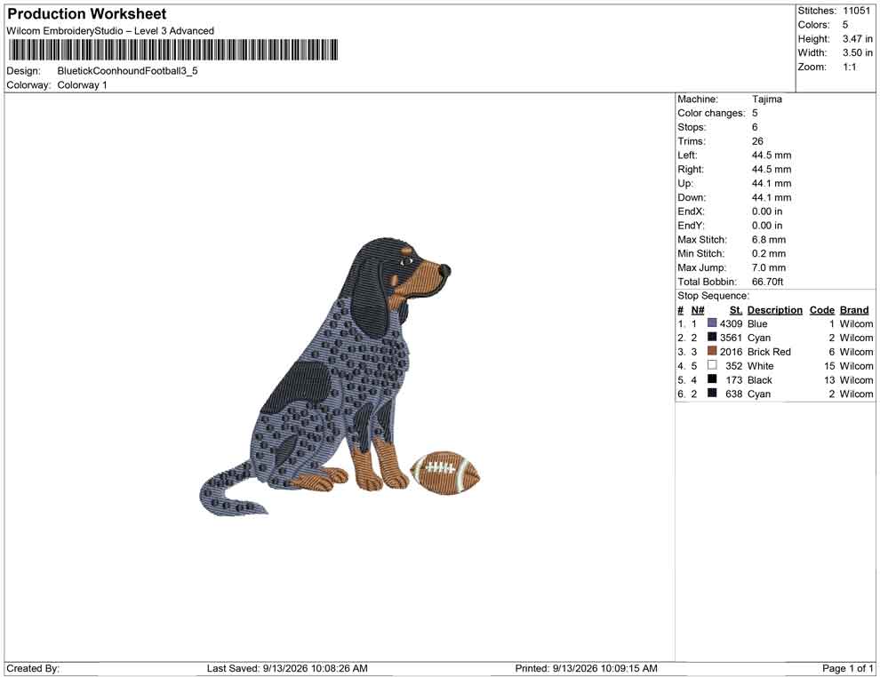 Bluetick Coonhound Football