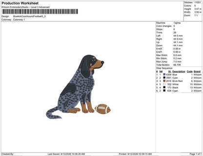 Bluetick Coonhound Football