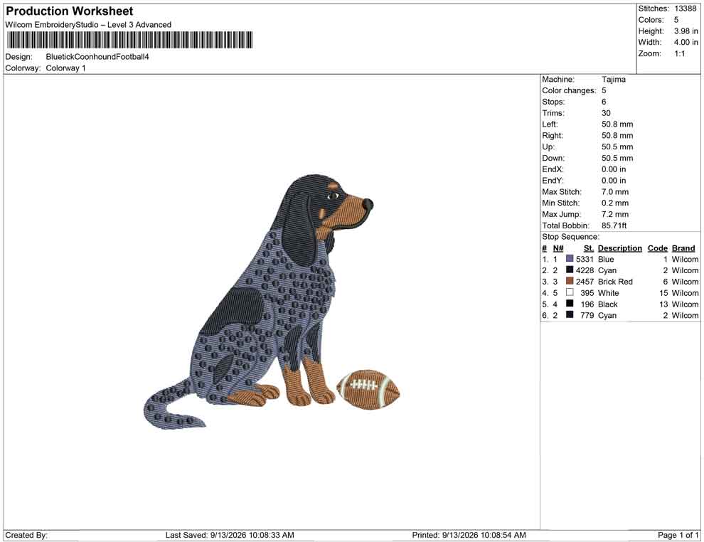 Bluetick Coonhound Football