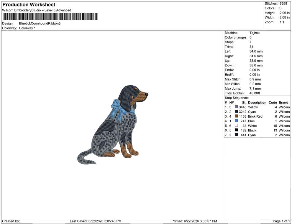 Bluetick Coonhound Ribbon