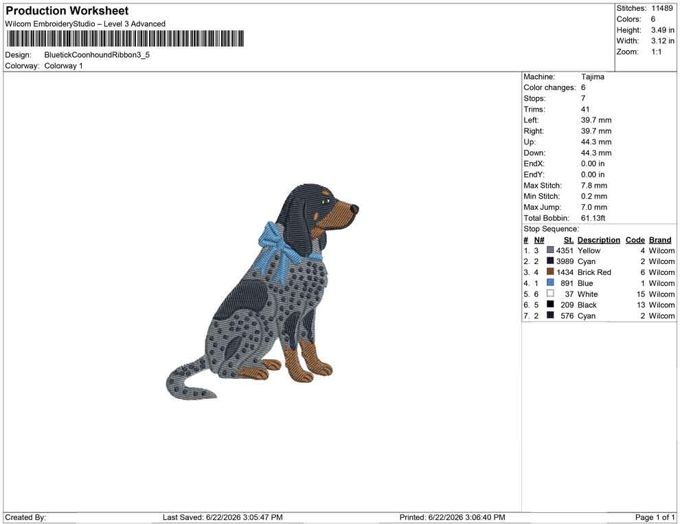 Bluetick Coonhound Ribbon