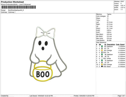 Boo Ghost Applique A