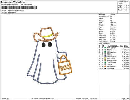 Boo Ghost Applique B
