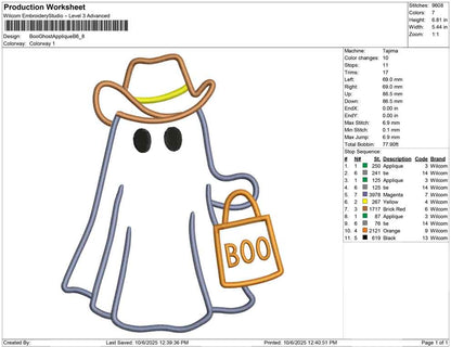 Boo Ghost Applique B
