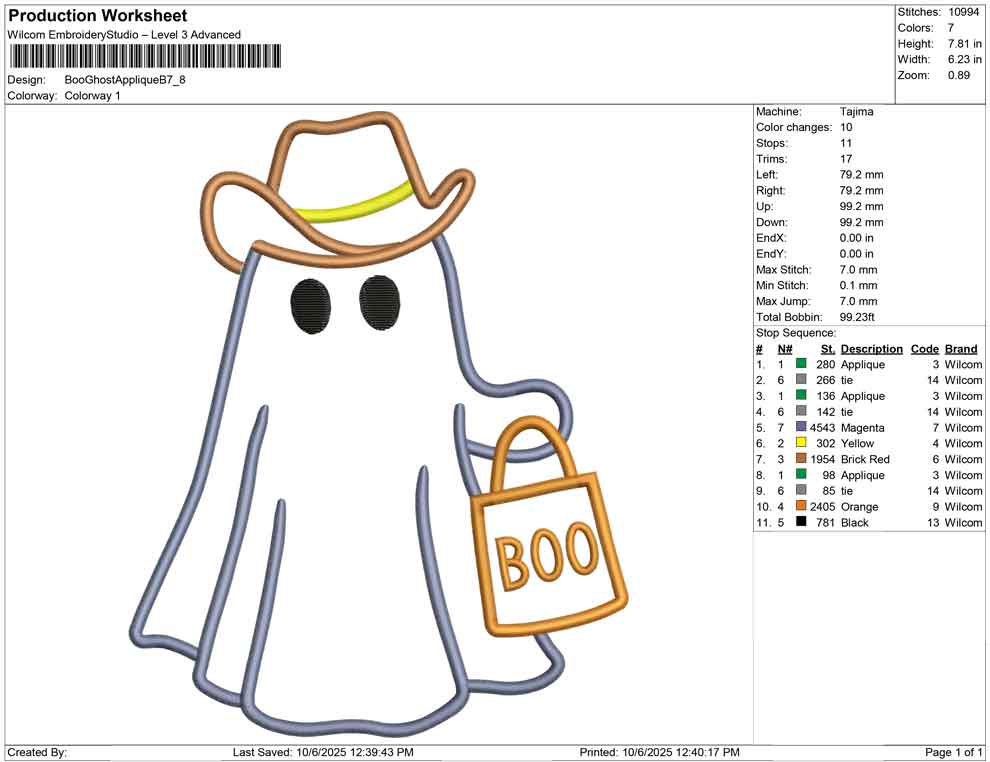 Boo Ghost Applique B