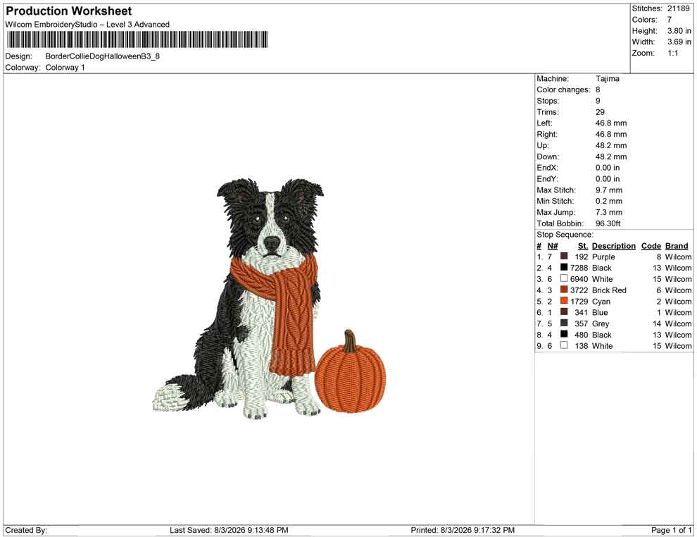 Border Collie Dog Halloween B
