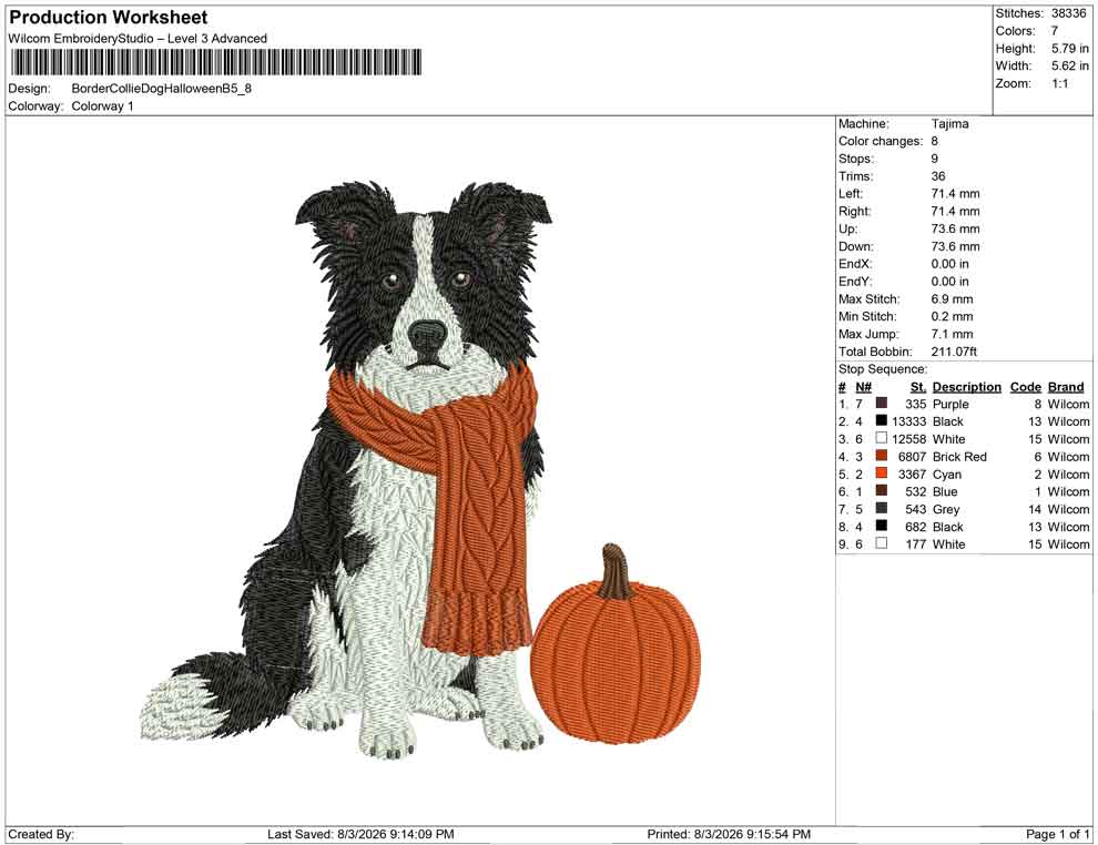 Border Collie Dog Halloween B
