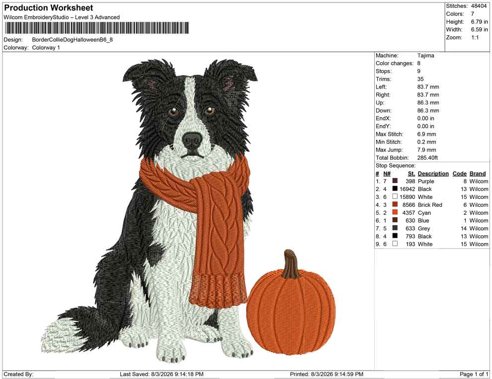Border Collie Dog Halloween B