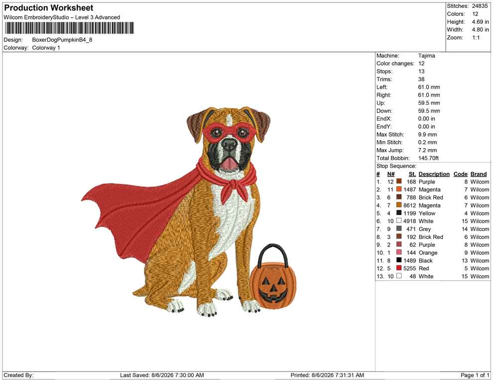 Boxer Dog Pumpkin B