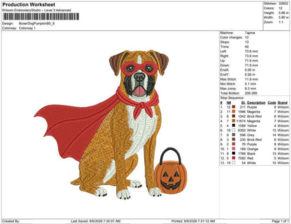 Boxer Dog Pumpkin B
