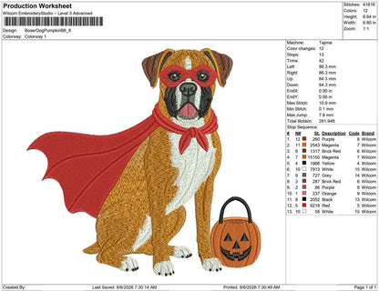 Boxer Dog Pumpkin B