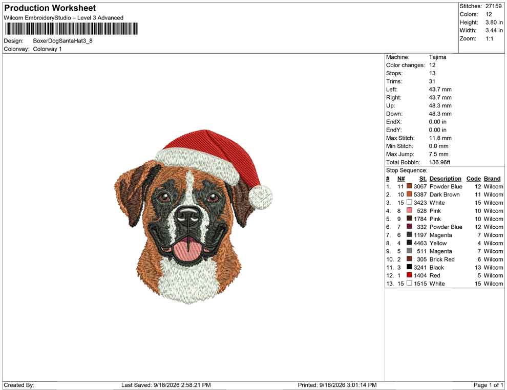 Boxer Dog Santa Hat