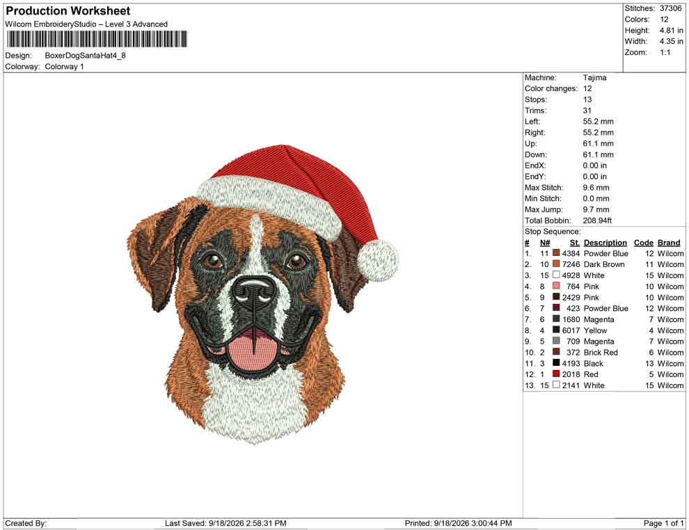 Boxer Dog Santa Hat