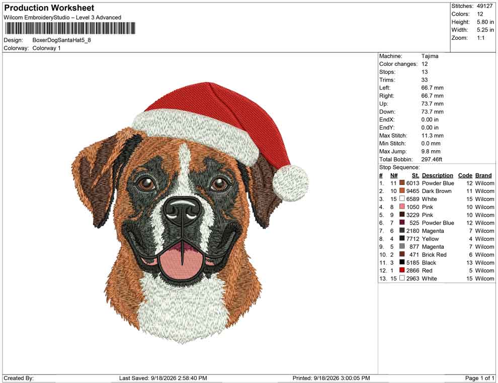 Boxer Dog Santa Hat