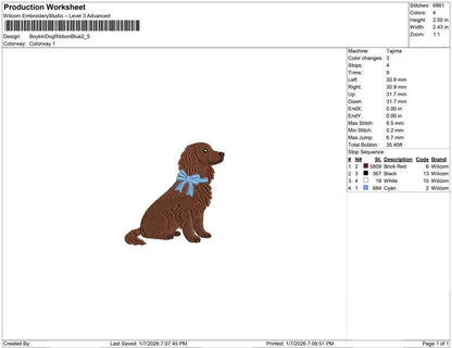 Boykin Dog Ribbon Blue