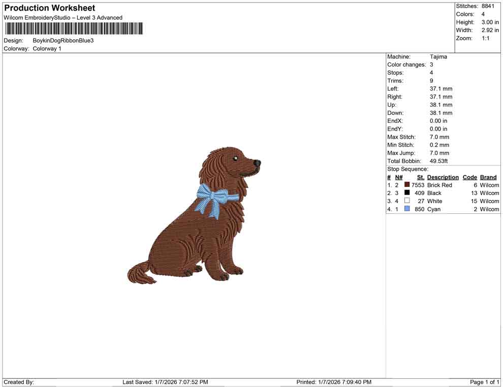 Boykin Dog Ribbon Blue