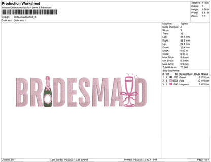 Bridesmaid Bottle