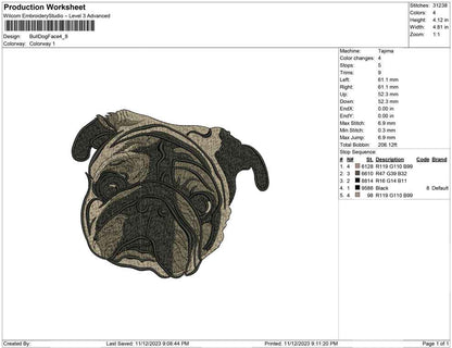 Bull dog face
