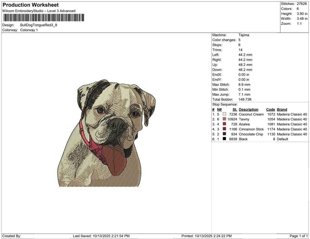 Bull Dog Tongue Red