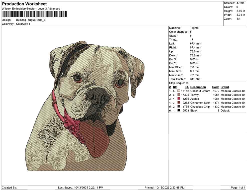 Bull Dog Tongue Red