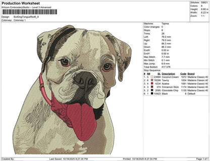 Bull Dog Tongue Red