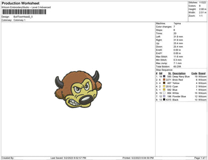 Bull Toon Head