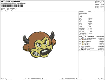 Bull Toon Head