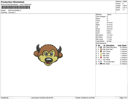 Bull Toon Head B