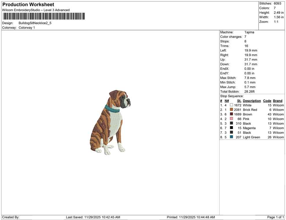 Bulldog Sit Necklice