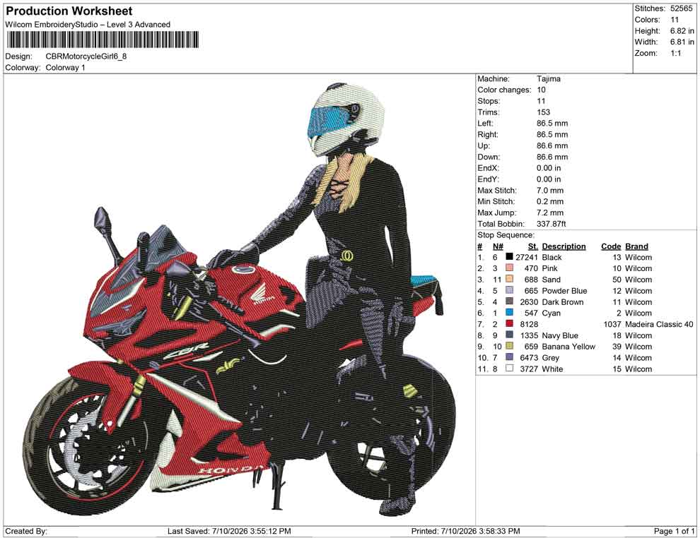 CBR Motorcycle Girl