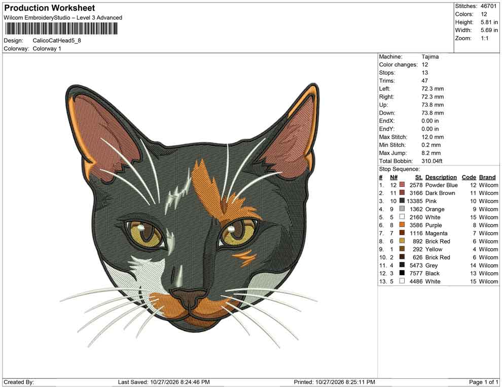 Calico Cat Head